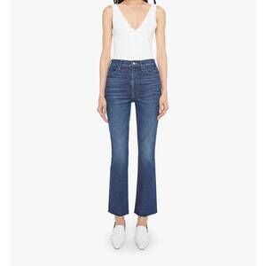 NEW MOTHER hustler flood fray jeans in kicks and riffs